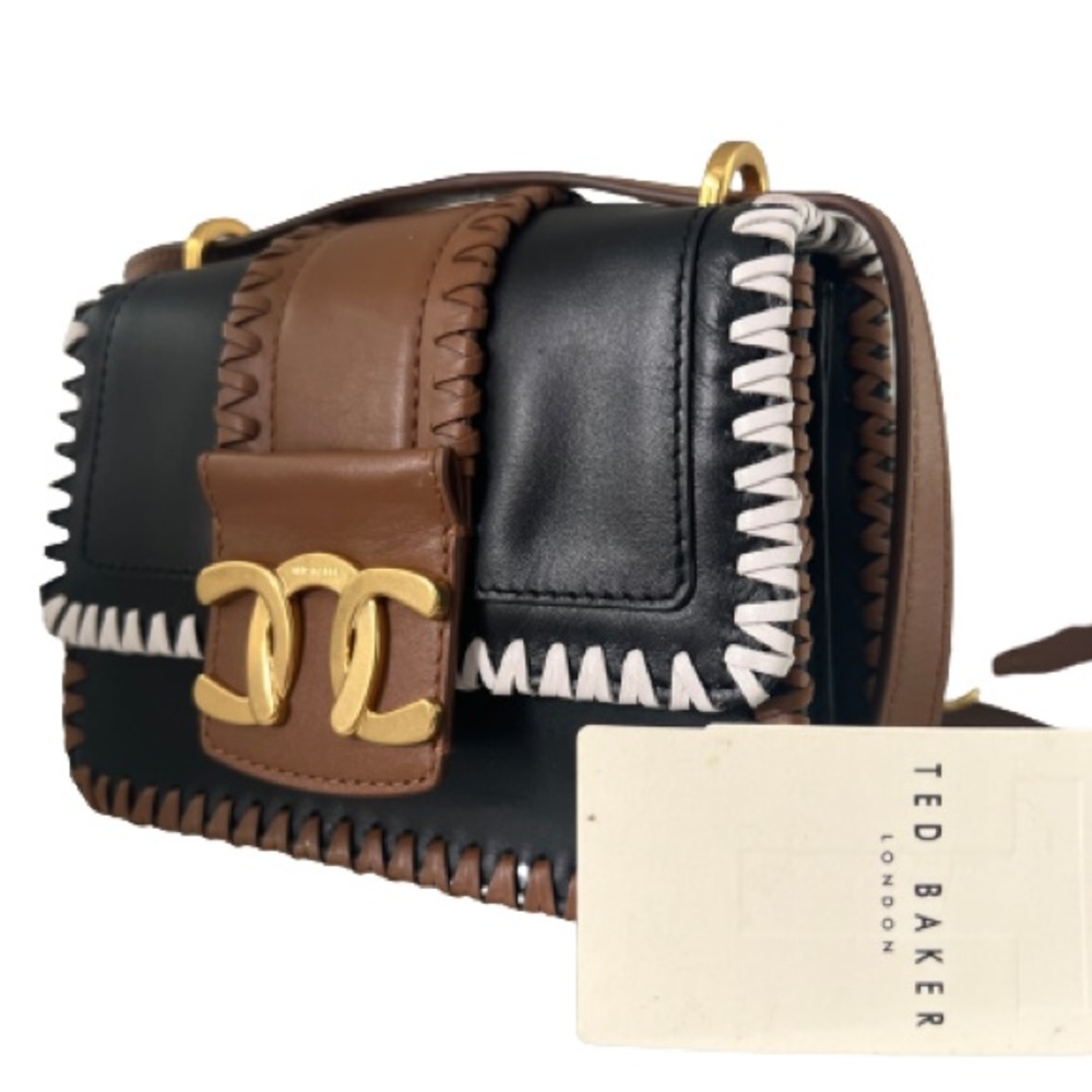 Ted Baker Mini Purse with brown & white accents. Will fit IPhone 13 & 14. I’m 😢 - Picture 1 of 4